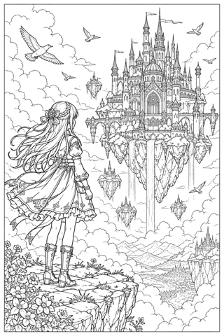 天空の城 — アニメ塗り絵
