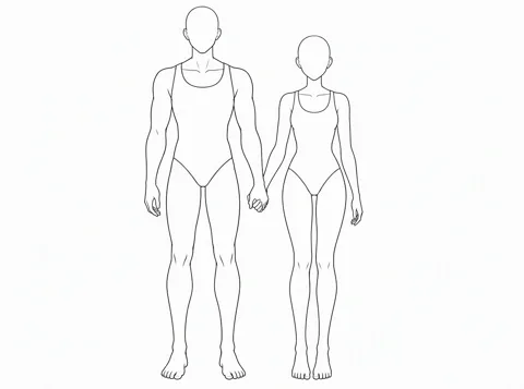 Couple holding hands — drawing base