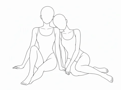 Sitting together — drawing base