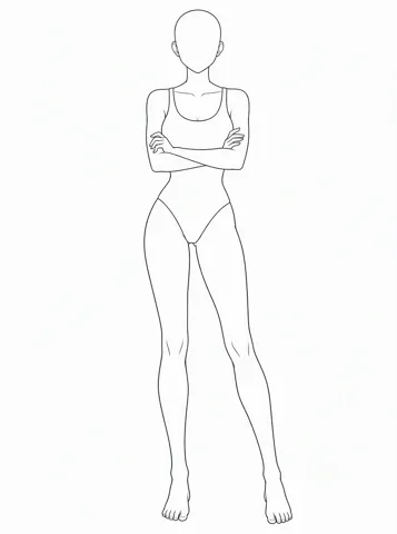 Female, arms crossed — drawing base