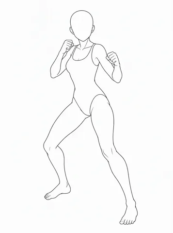 Fighting stance — drawing base