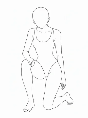 Kneeling — drawing base