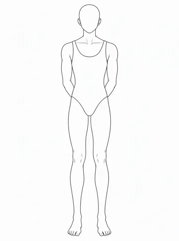 Male, standing — drawing base