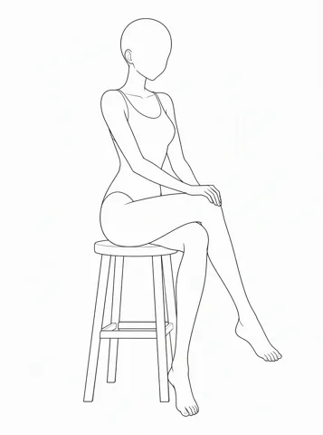 Sitting on a stool — drawing base